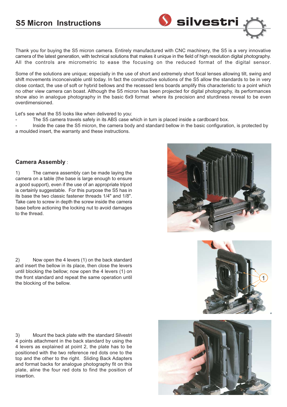 Silvestri S5 User Manual | 4 pages