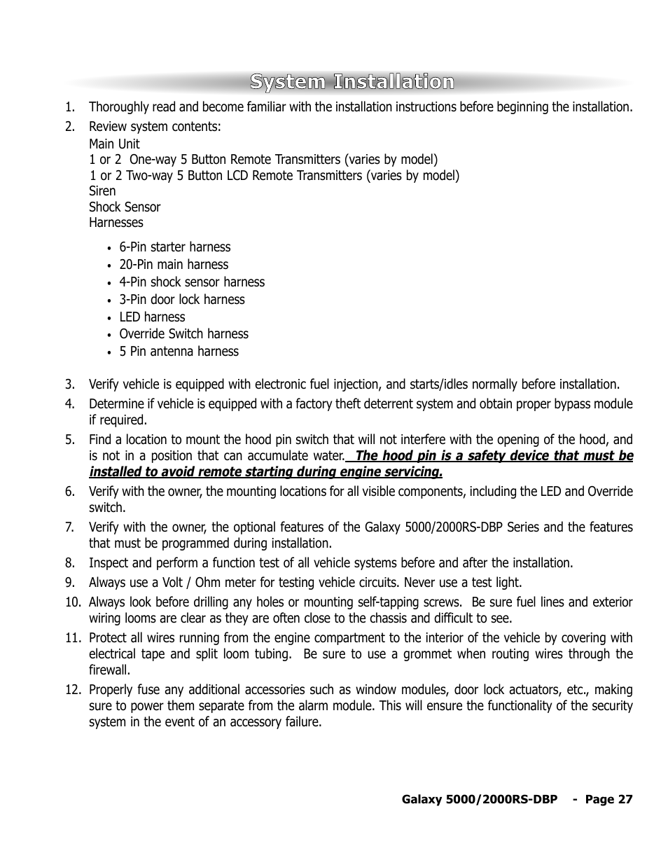 System installation | ScyTek Electronics 5000RS User Manual | Page 31 / 48