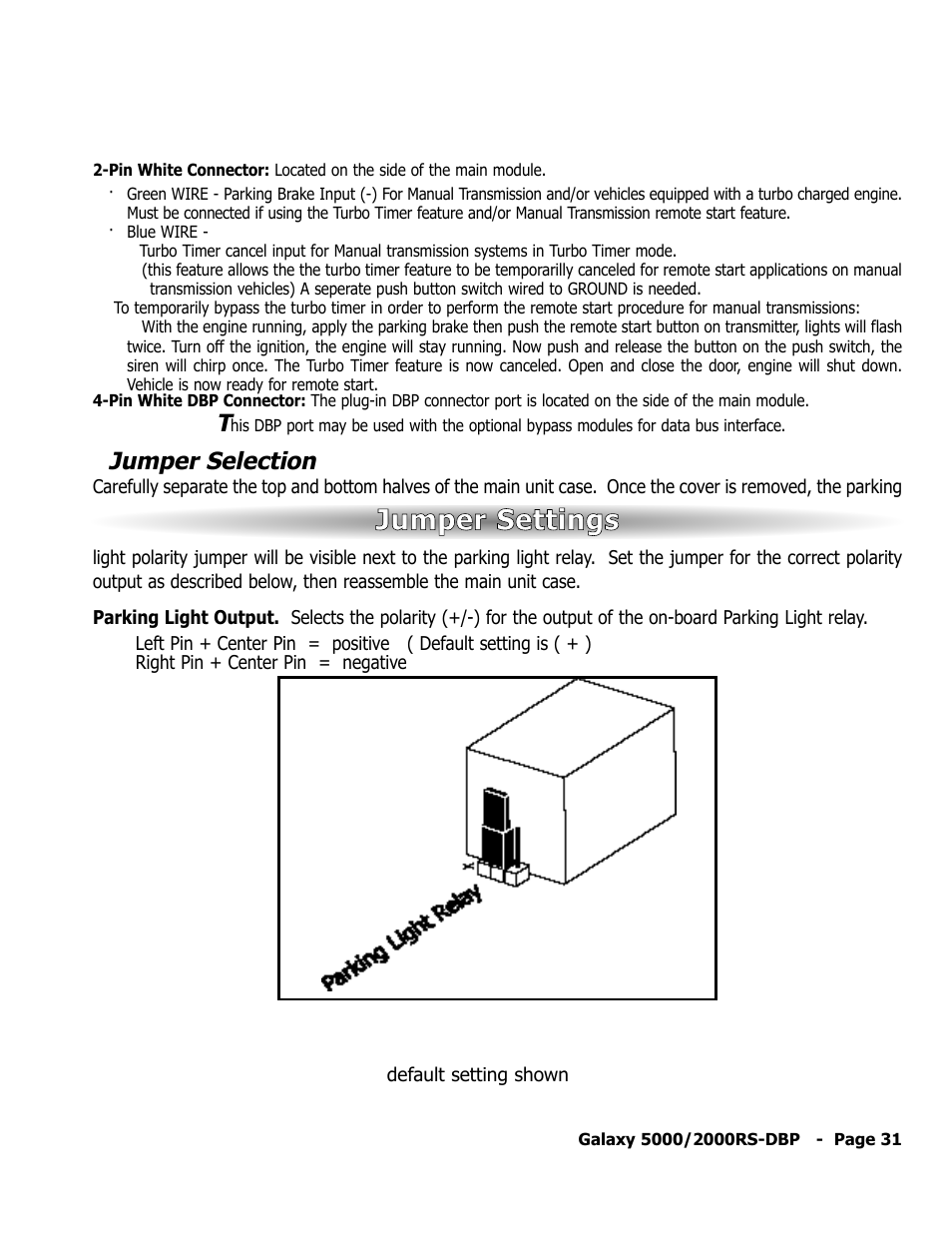 Jumper settings, Jumper selection | ScyTek Electronics 5000RS User Manual | Page 35 / 48