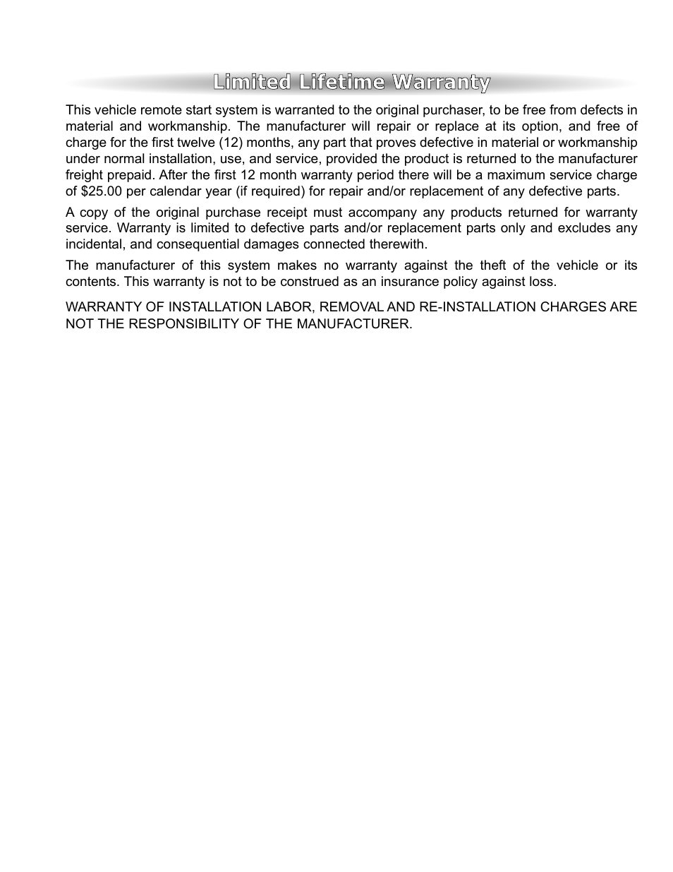 Limited lifetime warranty | ScyTek Electronics 1000RS User Manual | Page 2 / 24
