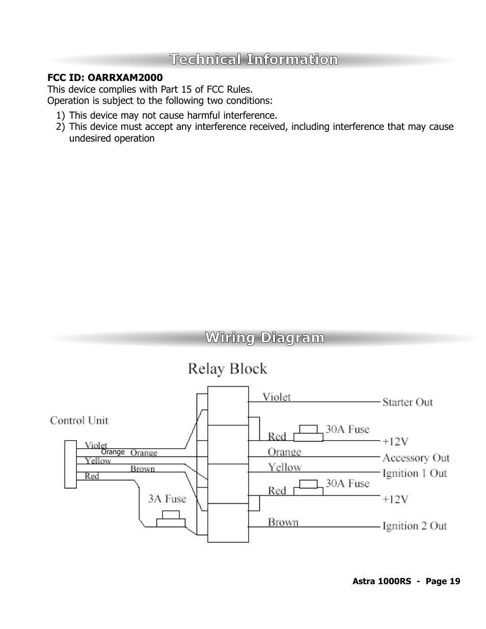 Technical information wiring diagram | ScyTek Electronics 1000RS User Manual | Page 23 / 24
