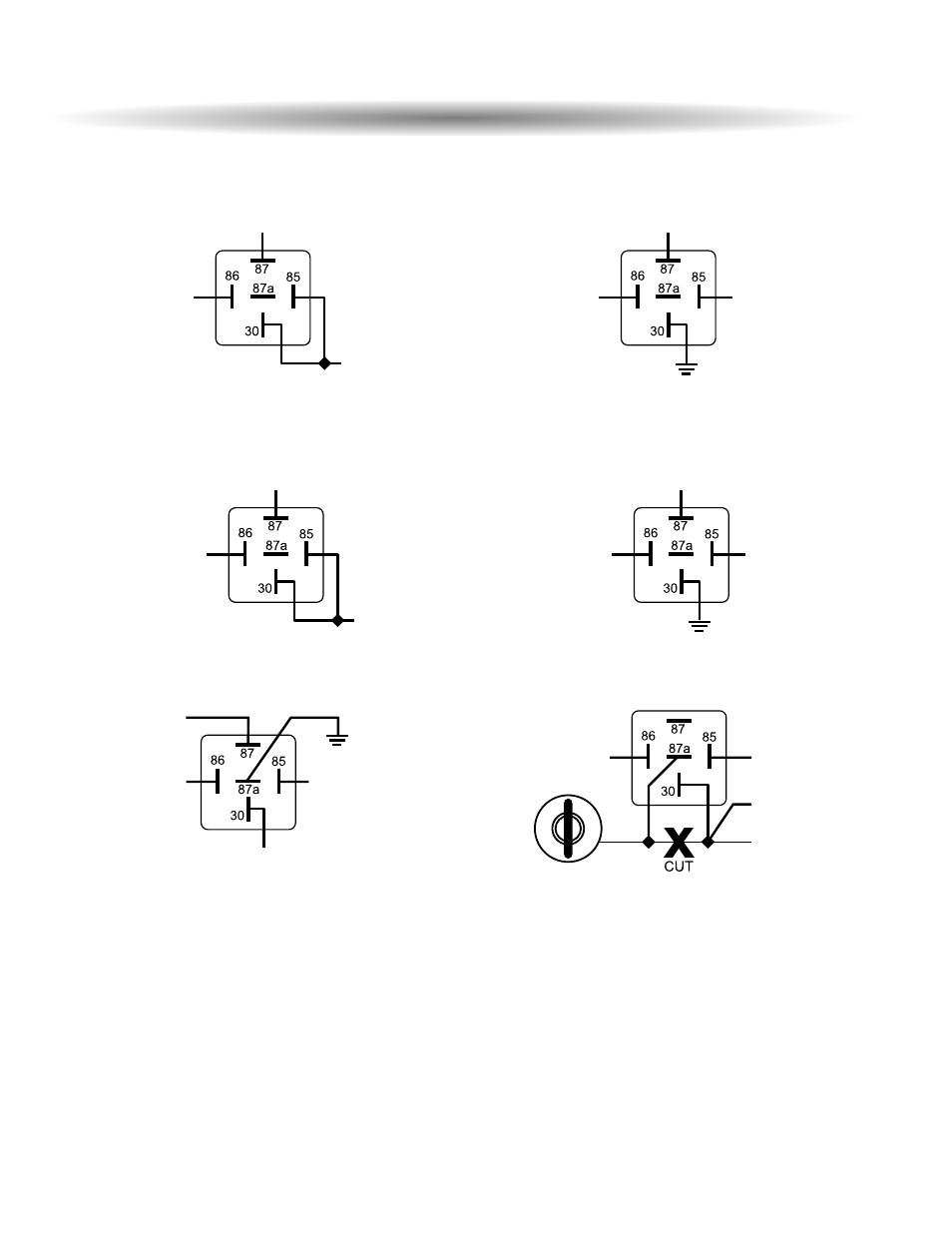 Wiring d diagrams, Positive dome light negative dome light, Positive horn honk negative horn honk | Negative glow plug starter defeat/anti-grind | ScyTek Electronics 5000RS PLUS SERIES User Manual | Page 26 / 32
