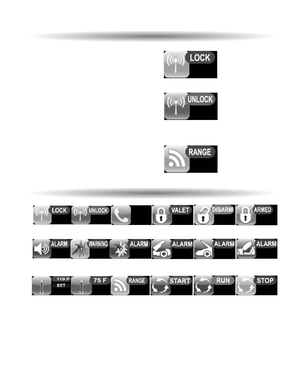 Additional function icons, Transmitter lockout, Release transmitter lockout | Out of range report | ScyTek Electronics GALAXY 5100RS User Manual | Page 13 / 48