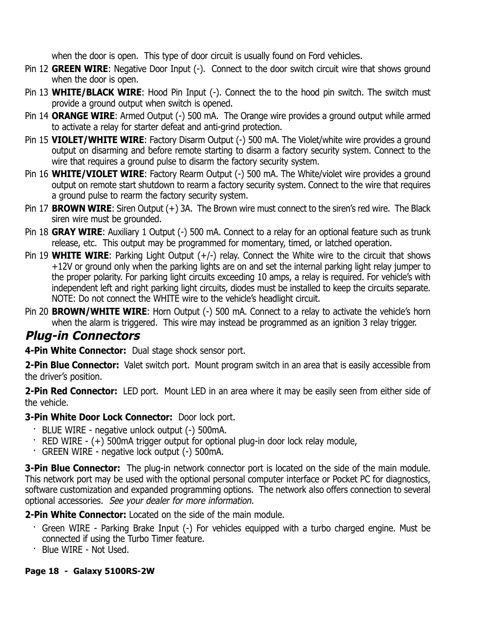 Plug-in connectors | ScyTek Electronics 5100RS-22W User Manual | Page 22 / 36