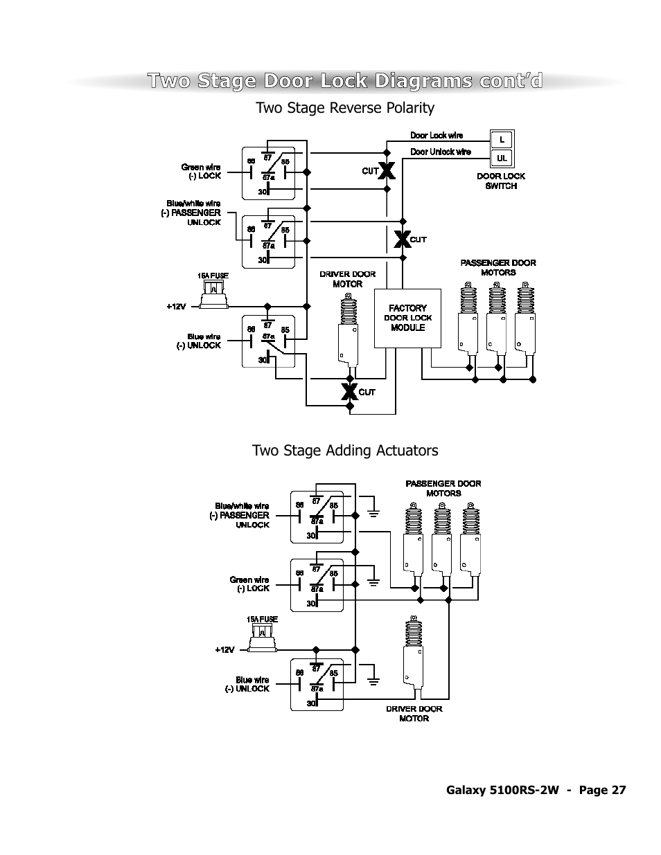 Two stage door lock diagrams cont’d | ScyTek Electronics 5100RS-22W User Manual | Page 31 / 36