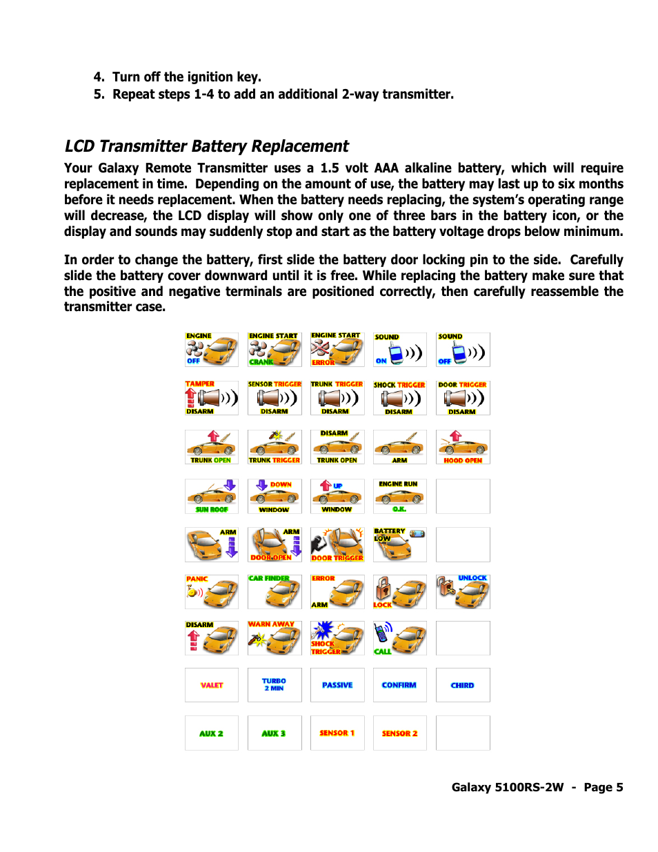 Lcd transmitter battery replacement | ScyTek Electronics 5100RS-22W User Manual | Page 9 / 36