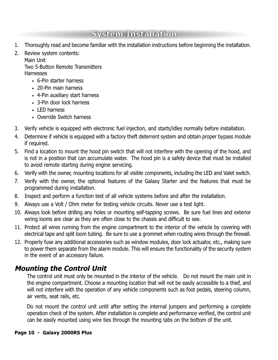 ScyTek Electronics Galaxy 2000RS Plus User Manual | Page 14 / 28