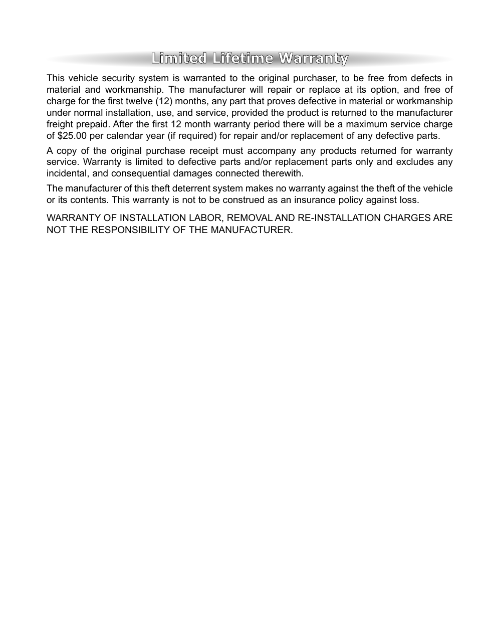 Limited lifetime warranty | ScyTek Electronics VISIONGUARD 6000 User Manual | Page 2 / 36