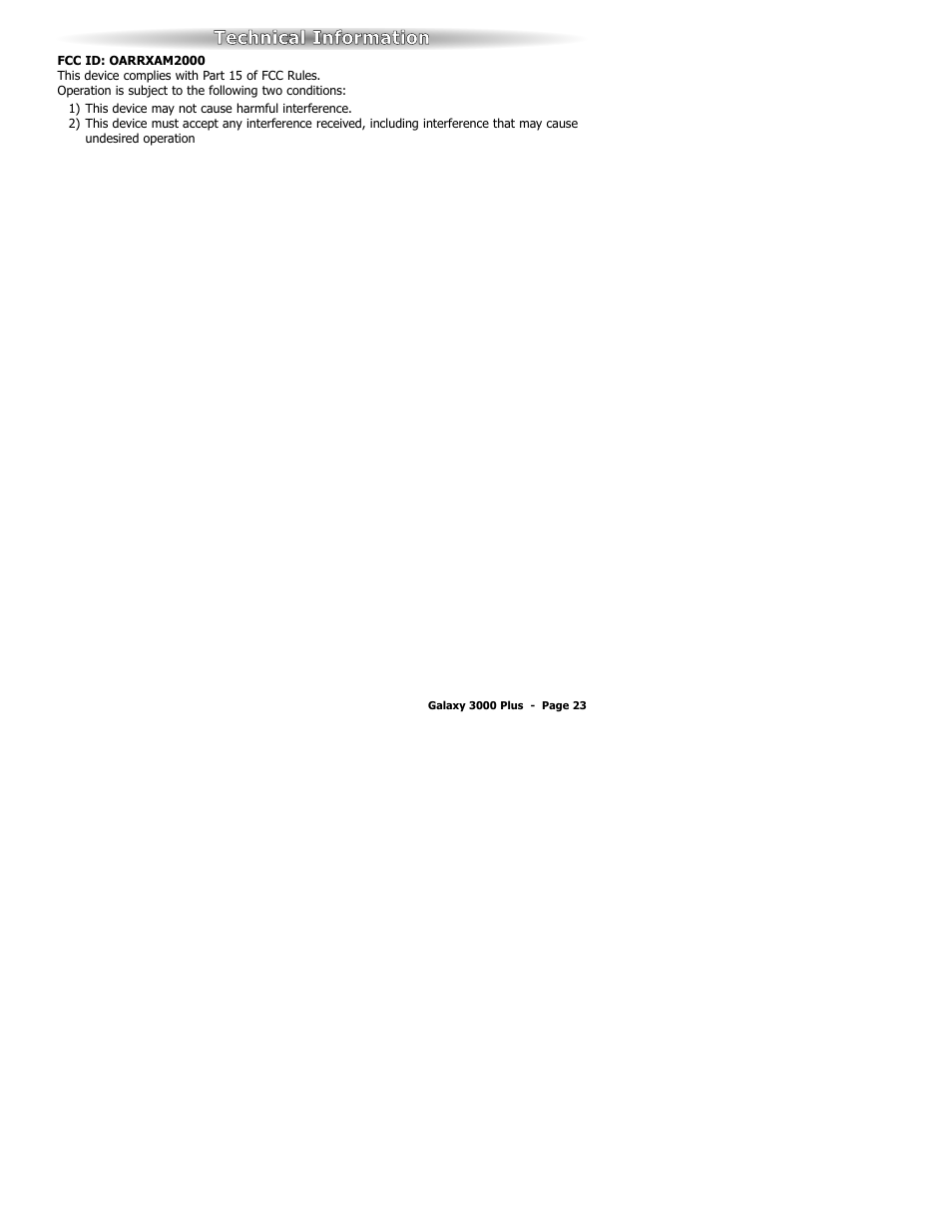 Technical iinformation | ScyTek Electronics 3000Plus Series User Manual | Page 27 / 28