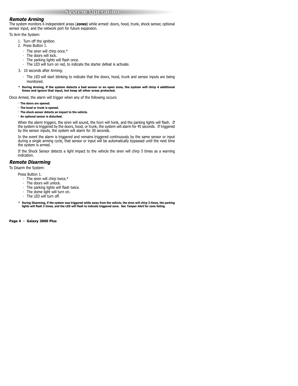 System o operation | ScyTek Electronics 3000Plus Series User Manual | Page 8 / 28