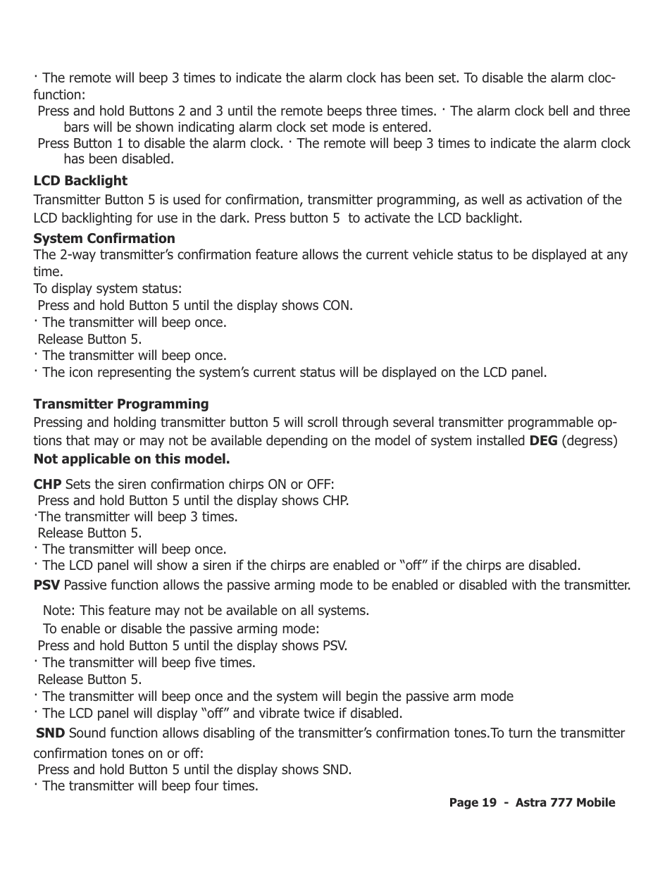 ScyTek Electronics ASTRA 777 Mobile User Manual | Page 22 / 43