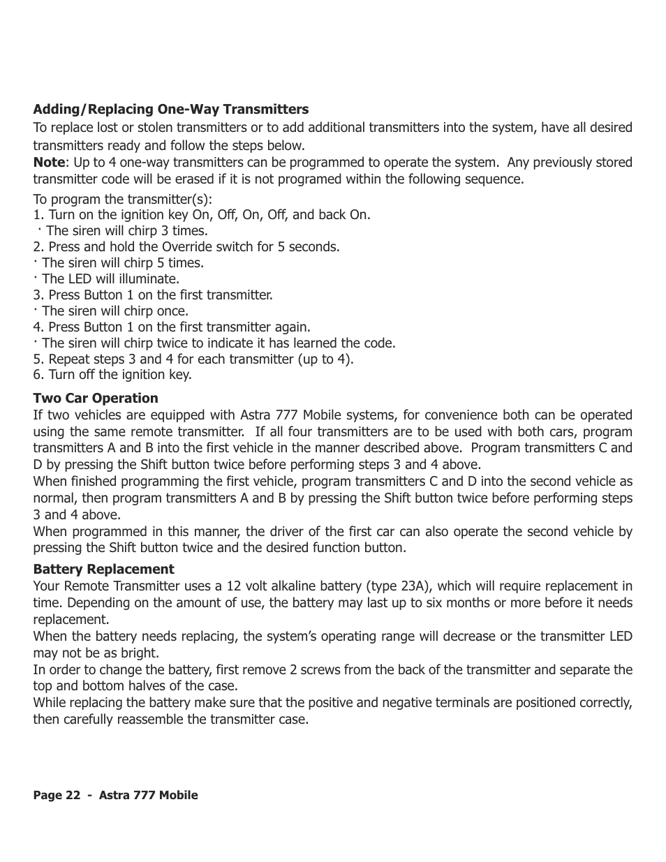 ScyTek Electronics ASTRA 777 Mobile User Manual | Page 25 / 43