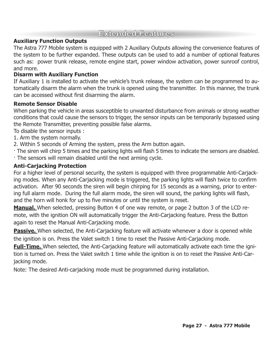 ScyTek Electronics ASTRA 777 Mobile User Manual | Page 30 / 43