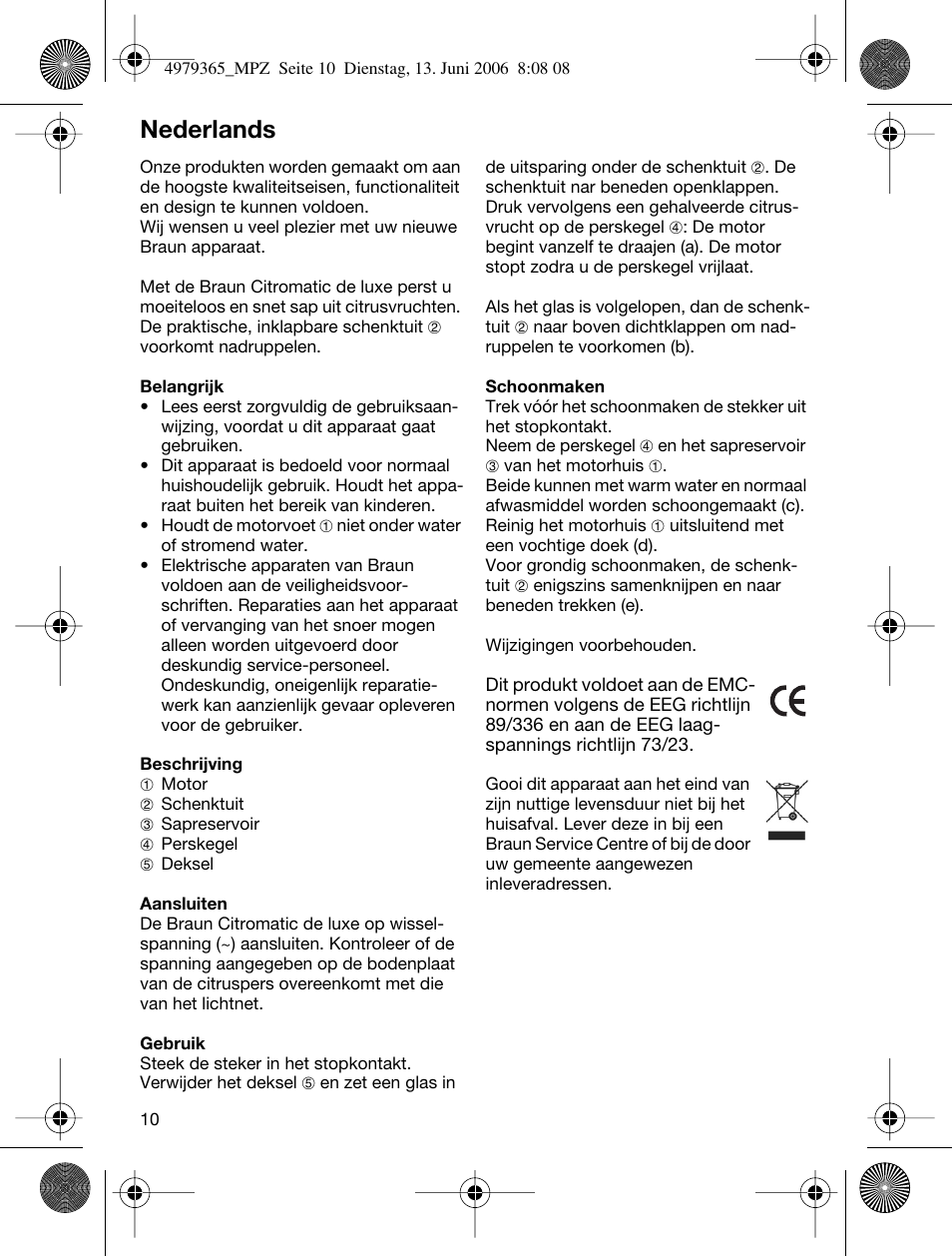 Nederlands | Braun MPZ 22 User Manual | Page 10 / 27