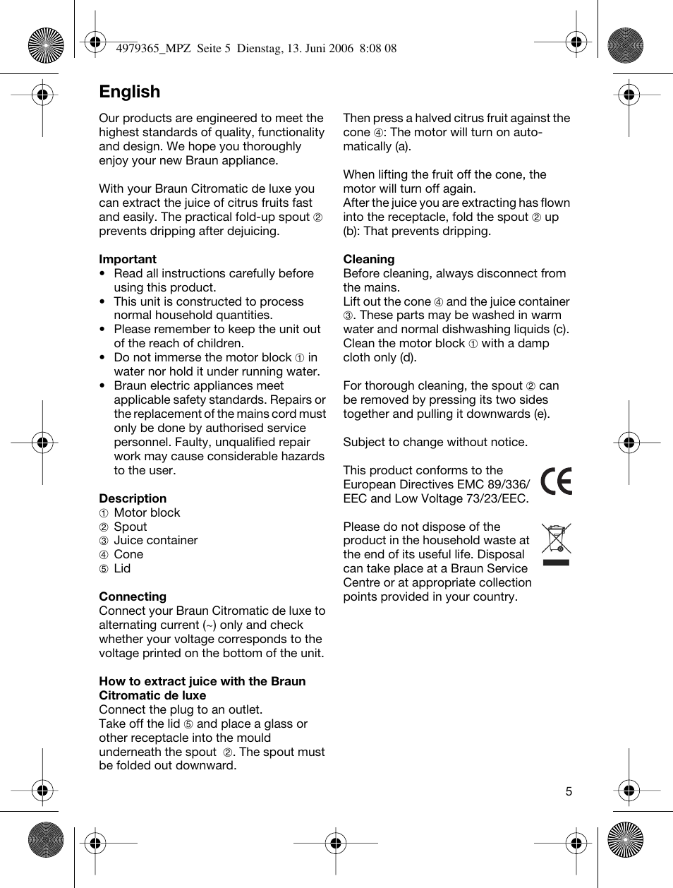 English | Braun MPZ 22 User Manual | Page 5 / 27