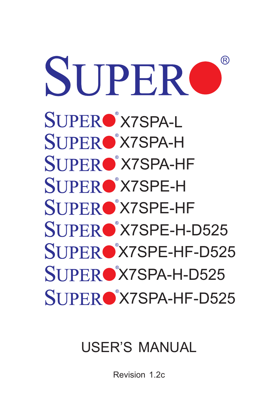 SUPER MICRO Computer SUPER X7SPE-HF-D525 User Manual | 107 pages