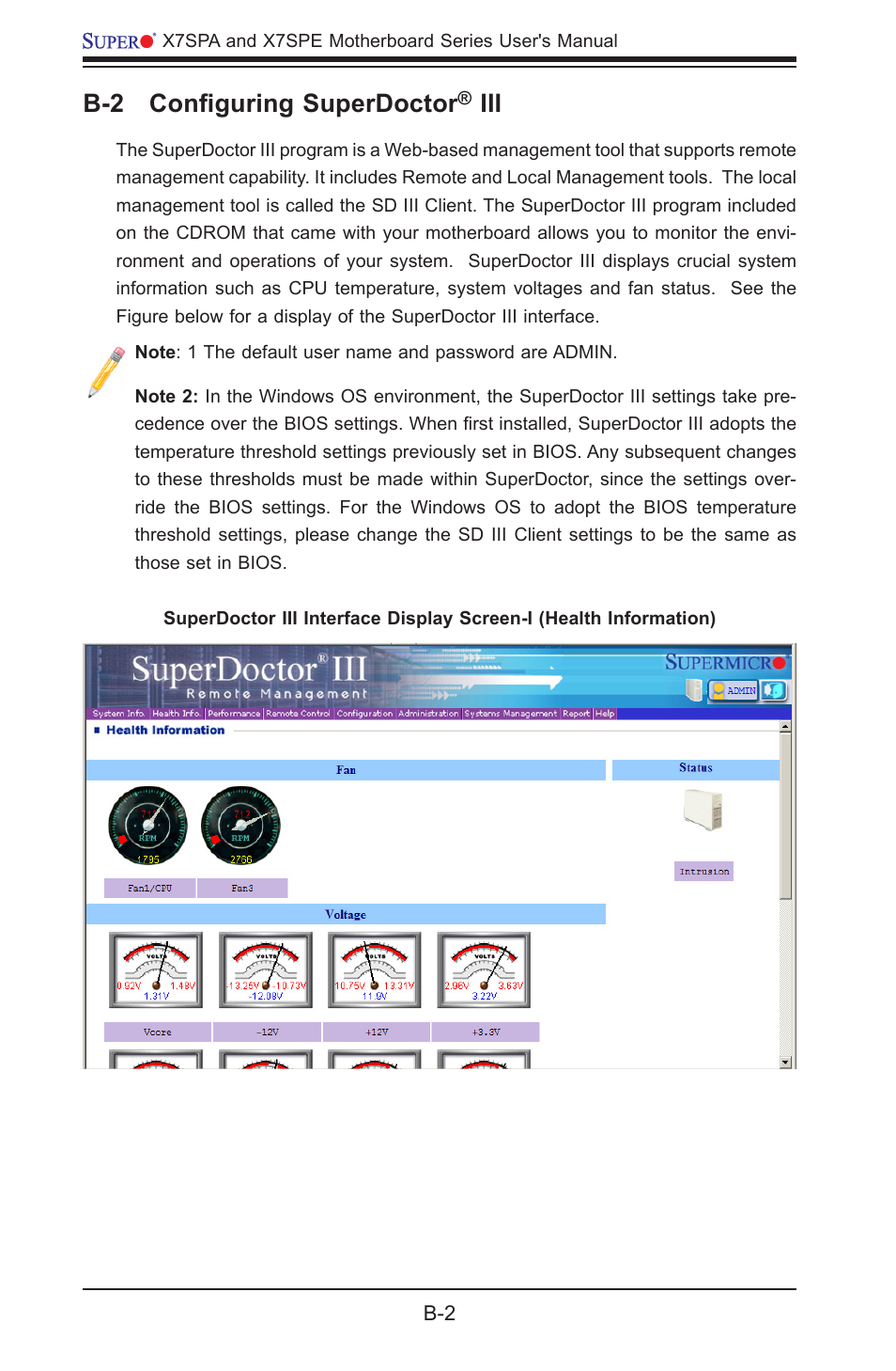 B-2 configuring superdoctor | SUPER MICRO Computer SUPER X7SPE-HF-D525 User Manual | Page 104 / 107