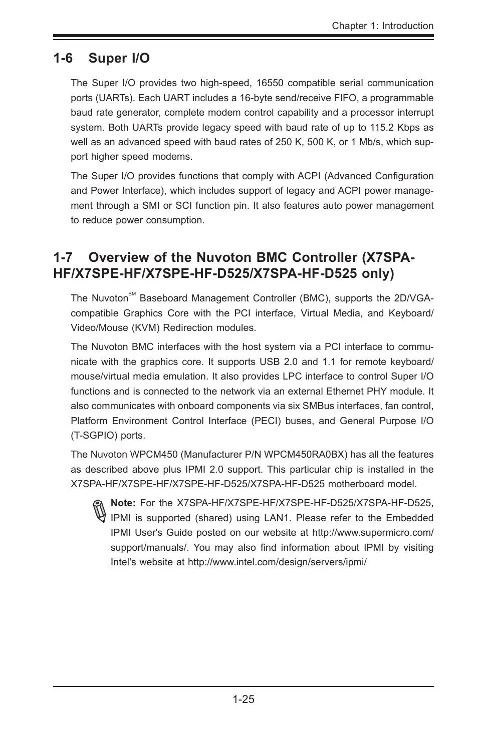 6 super i/o | SUPER MICRO Computer SUPER X7SPE-HF-D525 User Manual | Page 37 / 107