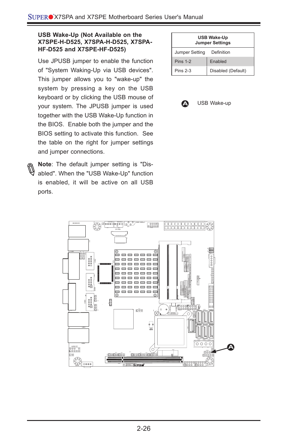 X7spa and x7spe motherboard series user's manual, Ausb wake-up a | SUPER MICRO Computer SUPER X7SPE-HF-D525 User Manual | Page 64 / 107