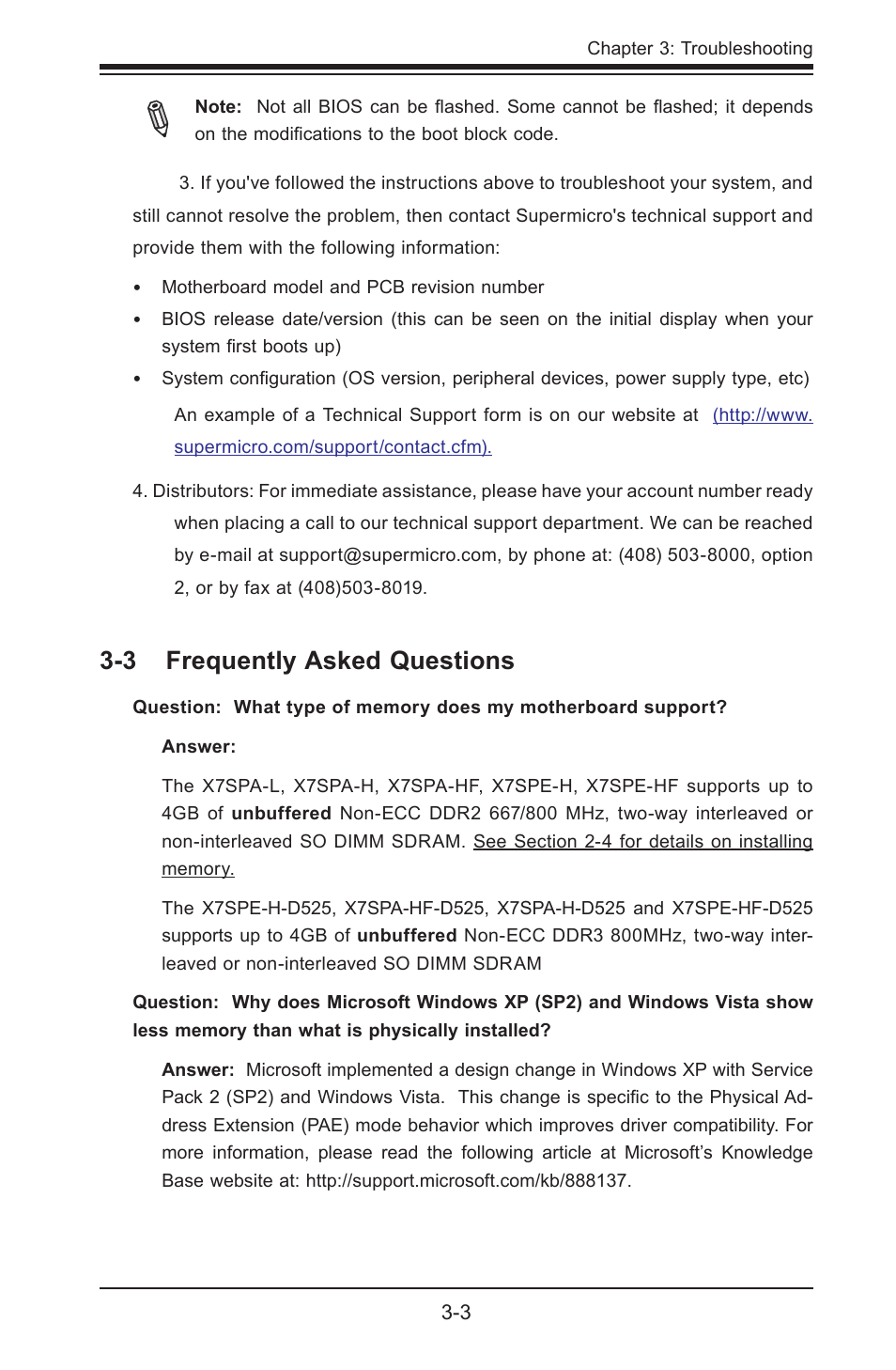 3 frequently asked questions | SUPER MICRO Computer SUPER X7SPE-HF-D525 User Manual | Page 73 / 107