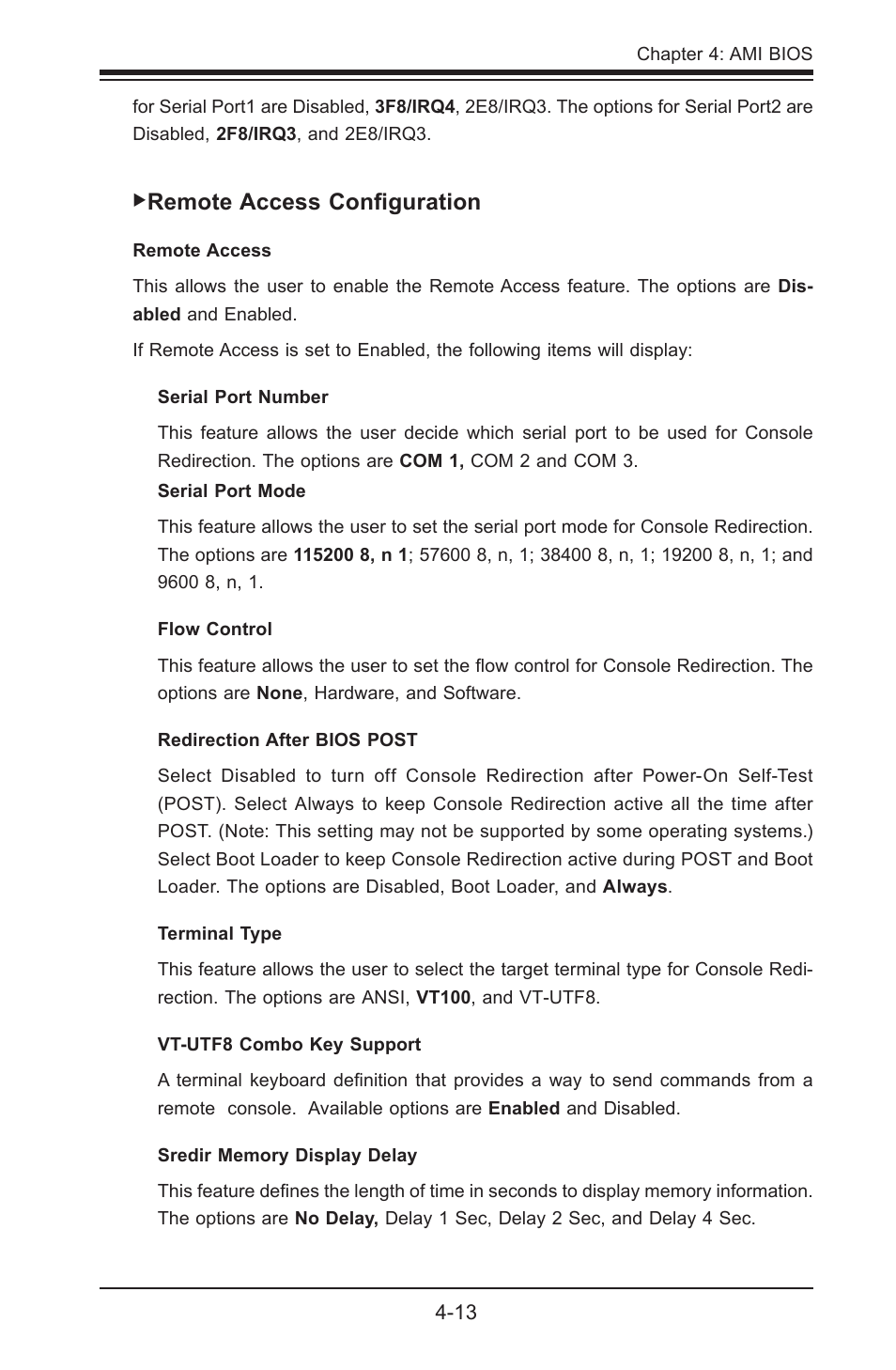 Remote access configuration | SUPER MICRO Computer SUPER X7SPE-HF-D525 User Manual | Page 89 / 107