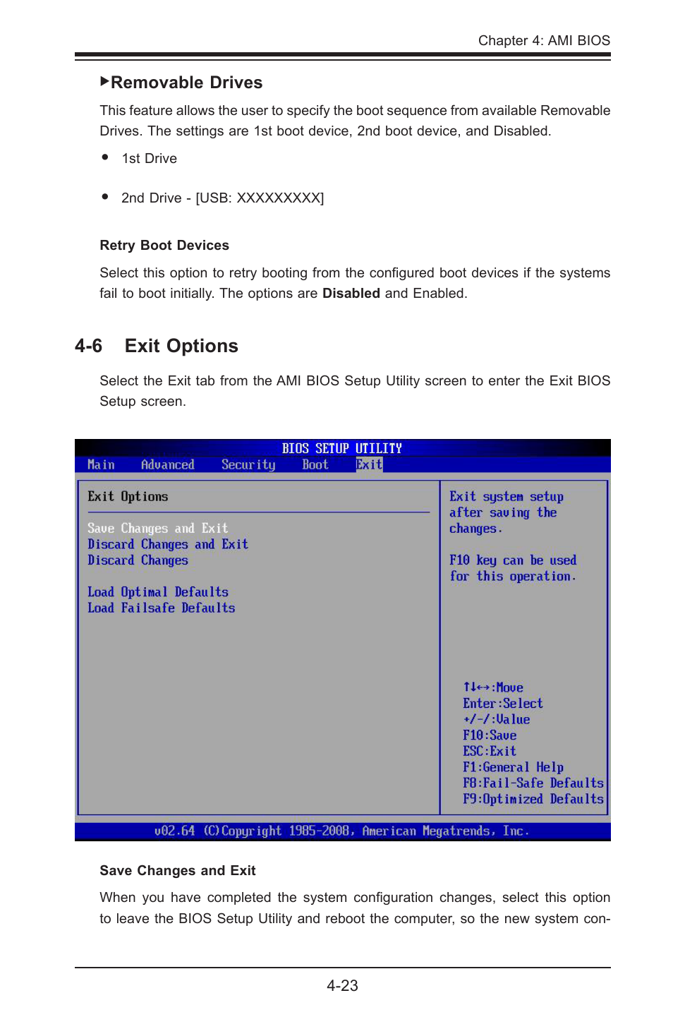 6 exit options | SUPER MICRO Computer SUPER X7SPE-HF-D525 User Manual | Page 99 / 107