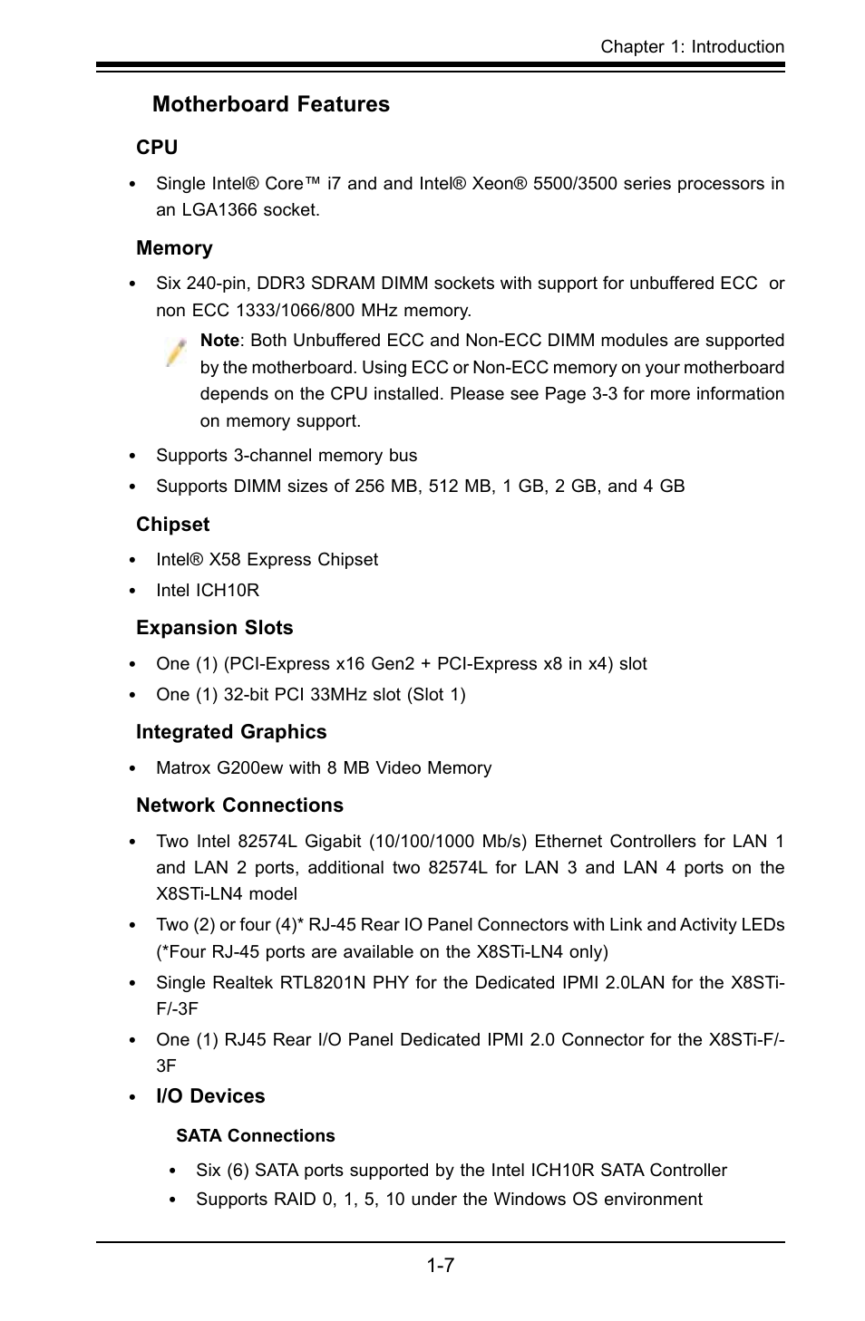 SUPER MICRO Computer X8STI-F User Manual | Page 15 / 109