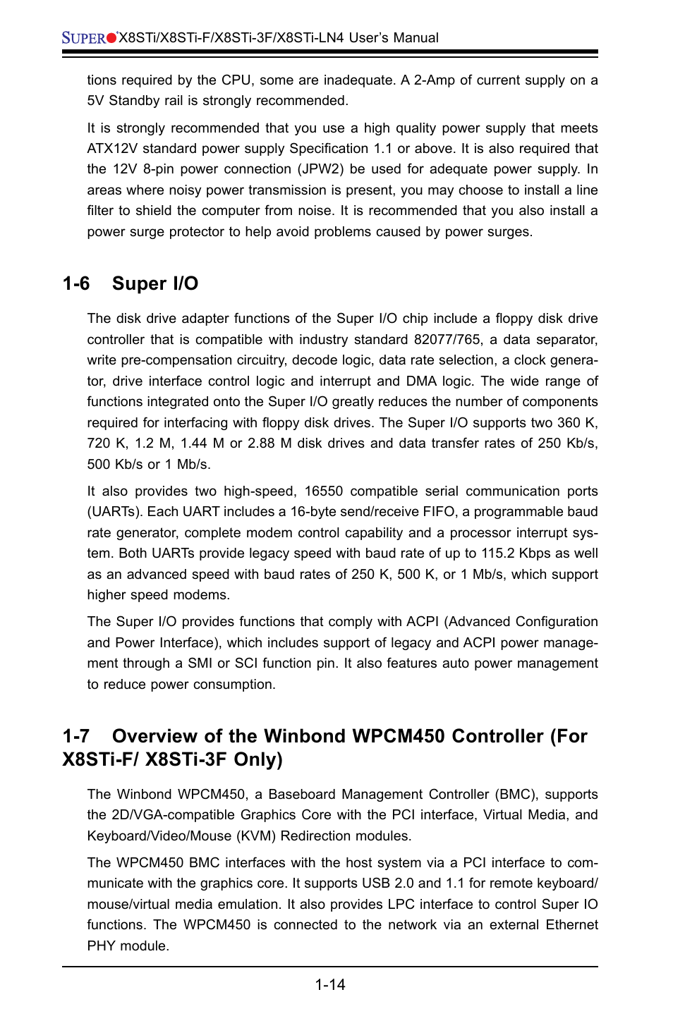6 super i/o | SUPER MICRO Computer X8STI-F User Manual | Page 22 / 109
