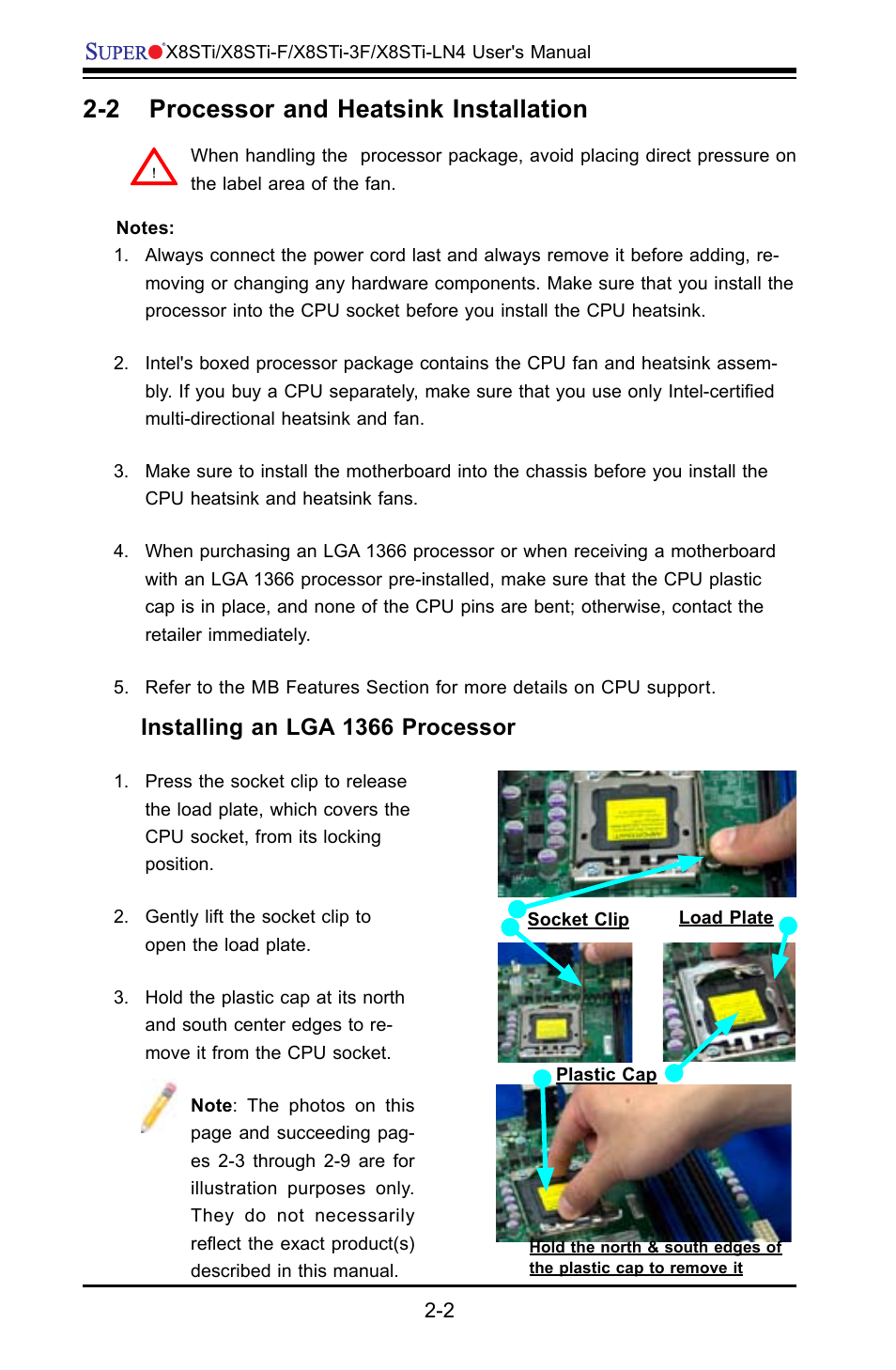 2 processor and heatsink installation, Installing an lga 1366 processor | SUPER MICRO Computer X8STI-F User Manual | Page 26 / 109
