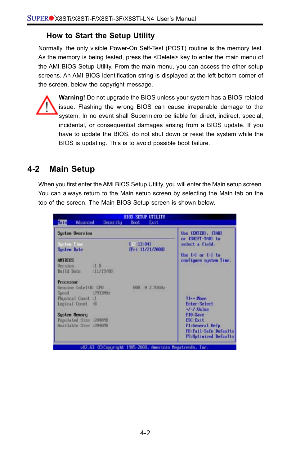 2 main setup | SUPER MICRO Computer X8STI-F User Manual | Page 72 / 109