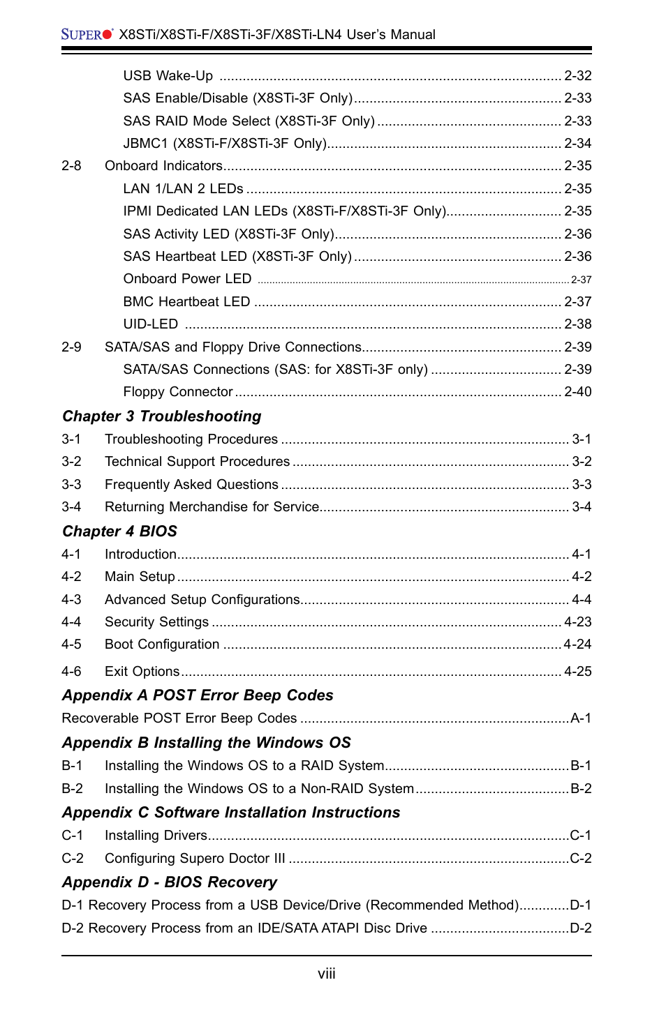 SUPER MICRO Computer X8STI-F User Manual | Page 8 / 109