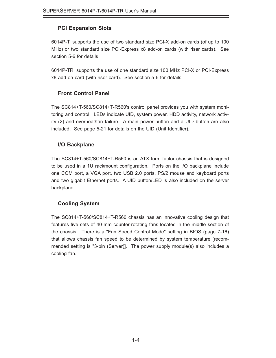 SUPER MICRO Computer 6014P-TR User Manual | Page 14 / 124