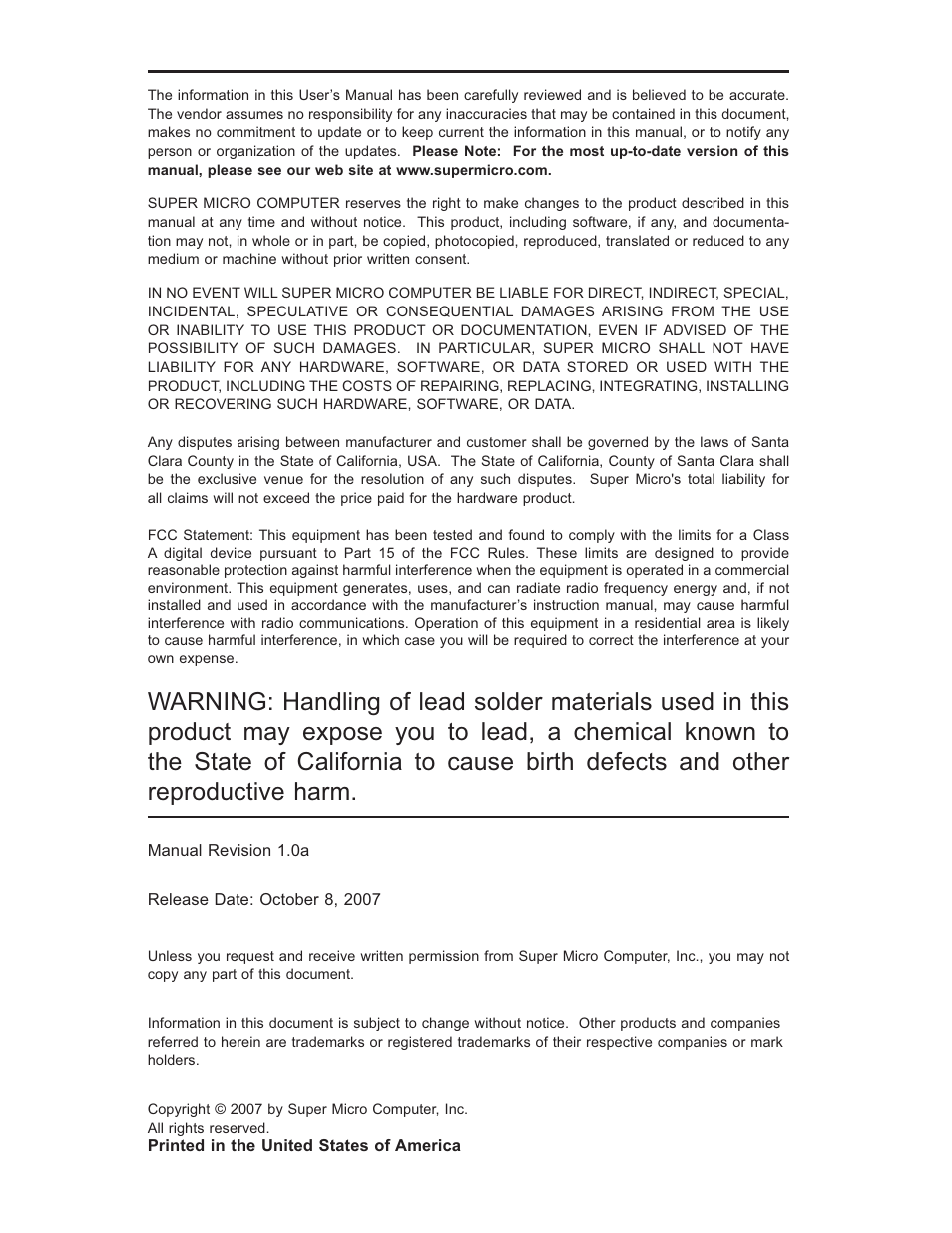 SUPER MICRO Computer 6014P-TR User Manual | Page 2 / 124