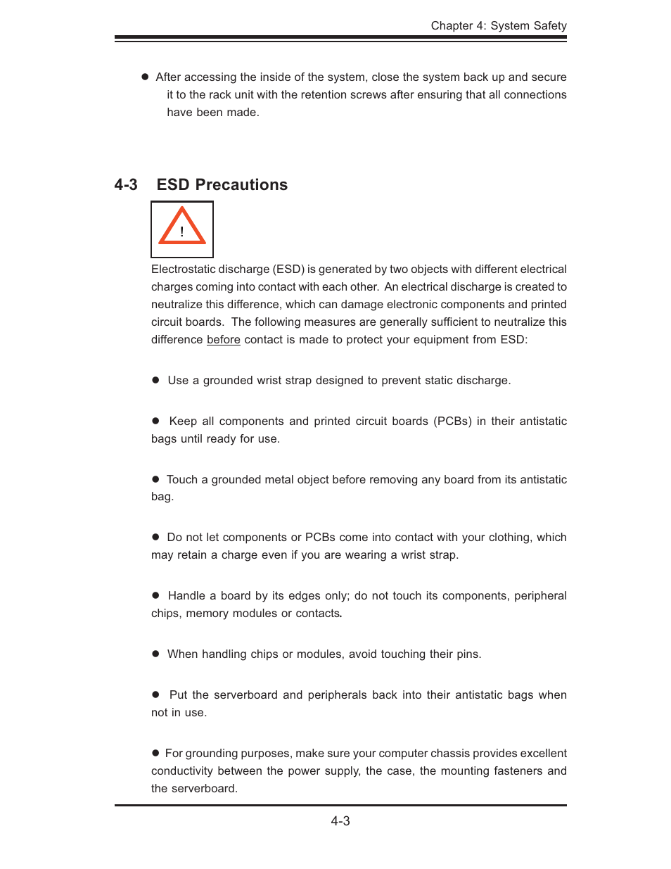3 esd precautions | SUPER MICRO Computer 6014P-TR User Manual | Page 33 / 124