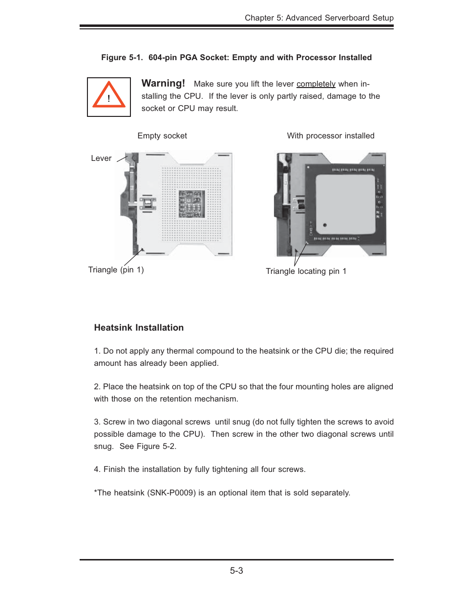 Warning | SUPER MICRO Computer 6014P-TR User Manual | Page 37 / 124