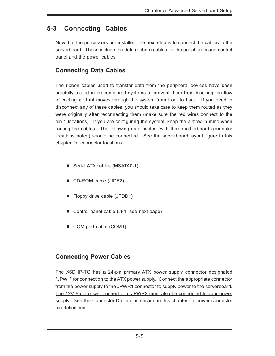 3 connecting cables | SUPER MICRO Computer 6014P-TR User Manual | Page 39 / 124