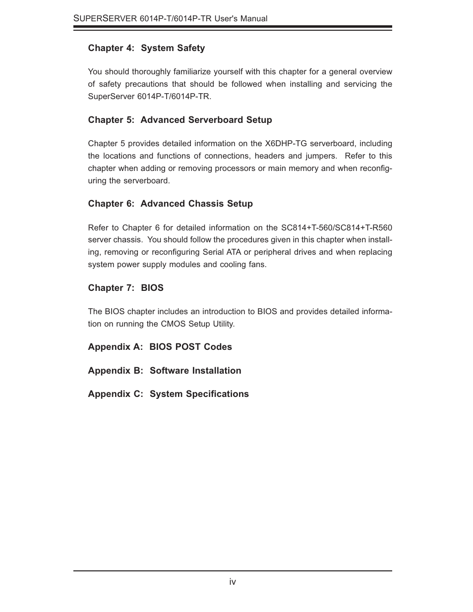 SUPER MICRO Computer 6014P-TR User Manual | Page 4 / 124