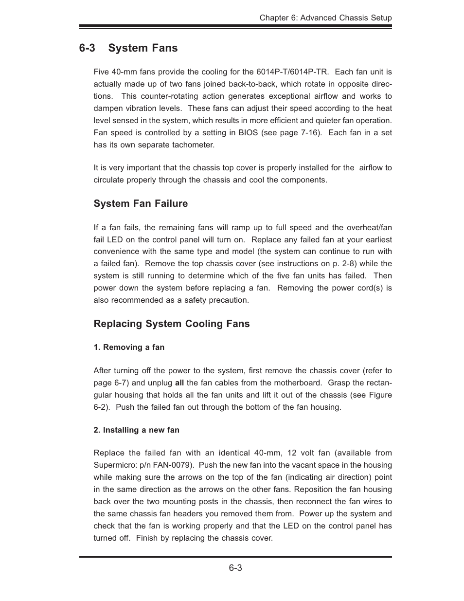 3 system fans | SUPER MICRO Computer 6014P-TR User Manual | Page 61 / 124