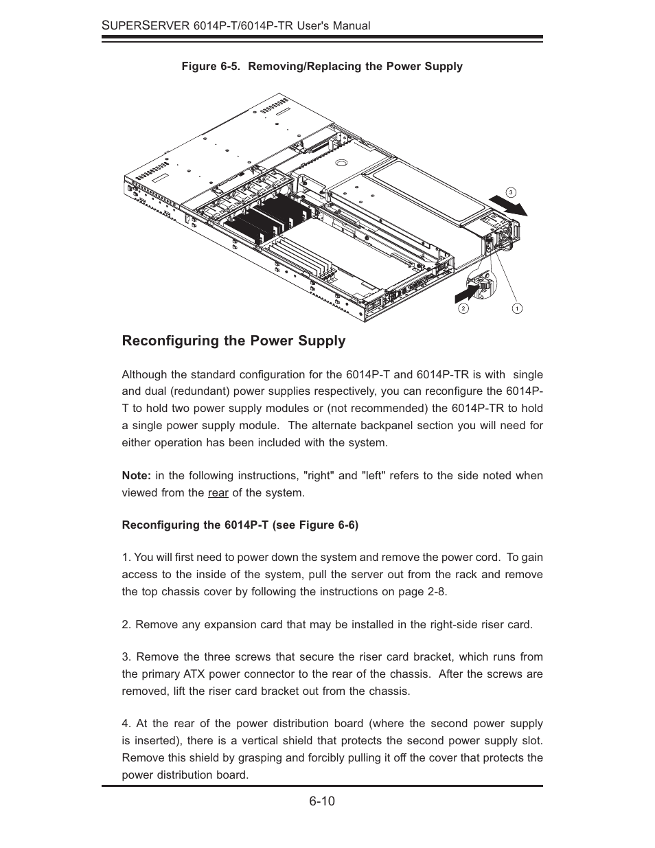 Reconﬁ guring the power supply | SUPER MICRO Computer 6014P-TR User Manual | Page 68 / 124