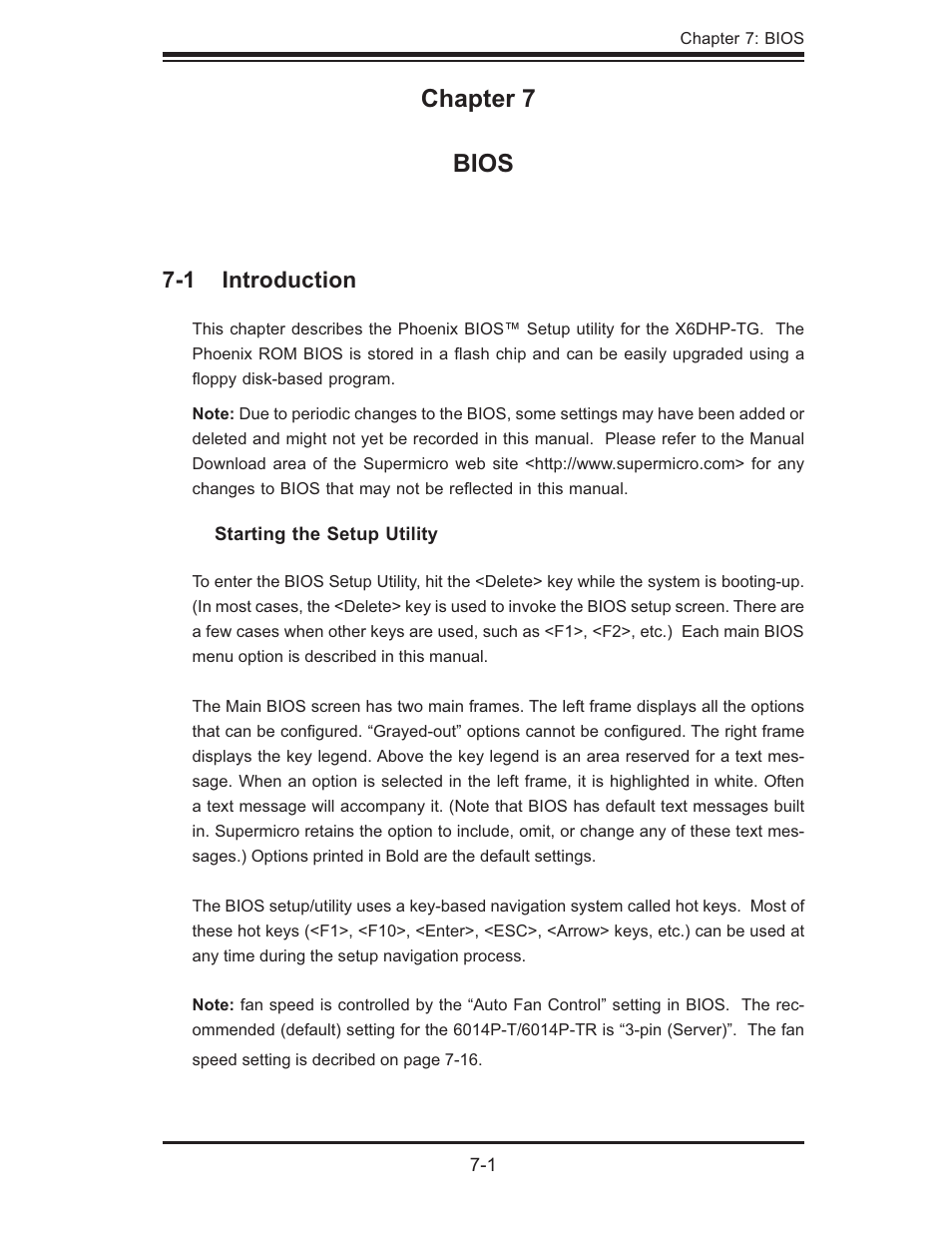 Chapter 7 bios | SUPER MICRO Computer 6014P-TR User Manual | Page 73 / 124
