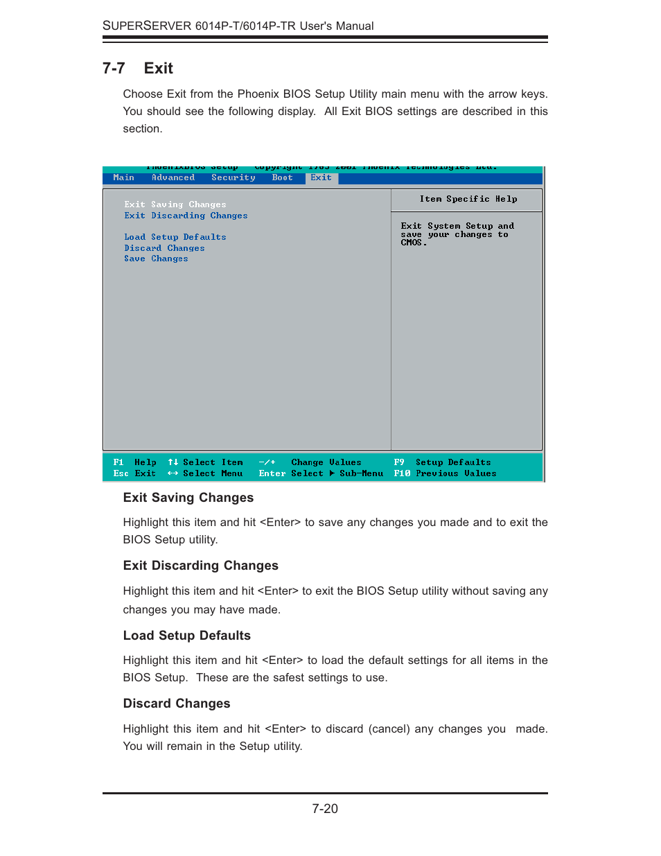 7 exit | SUPER MICRO Computer 6014P-TR User Manual | Page 92 / 124