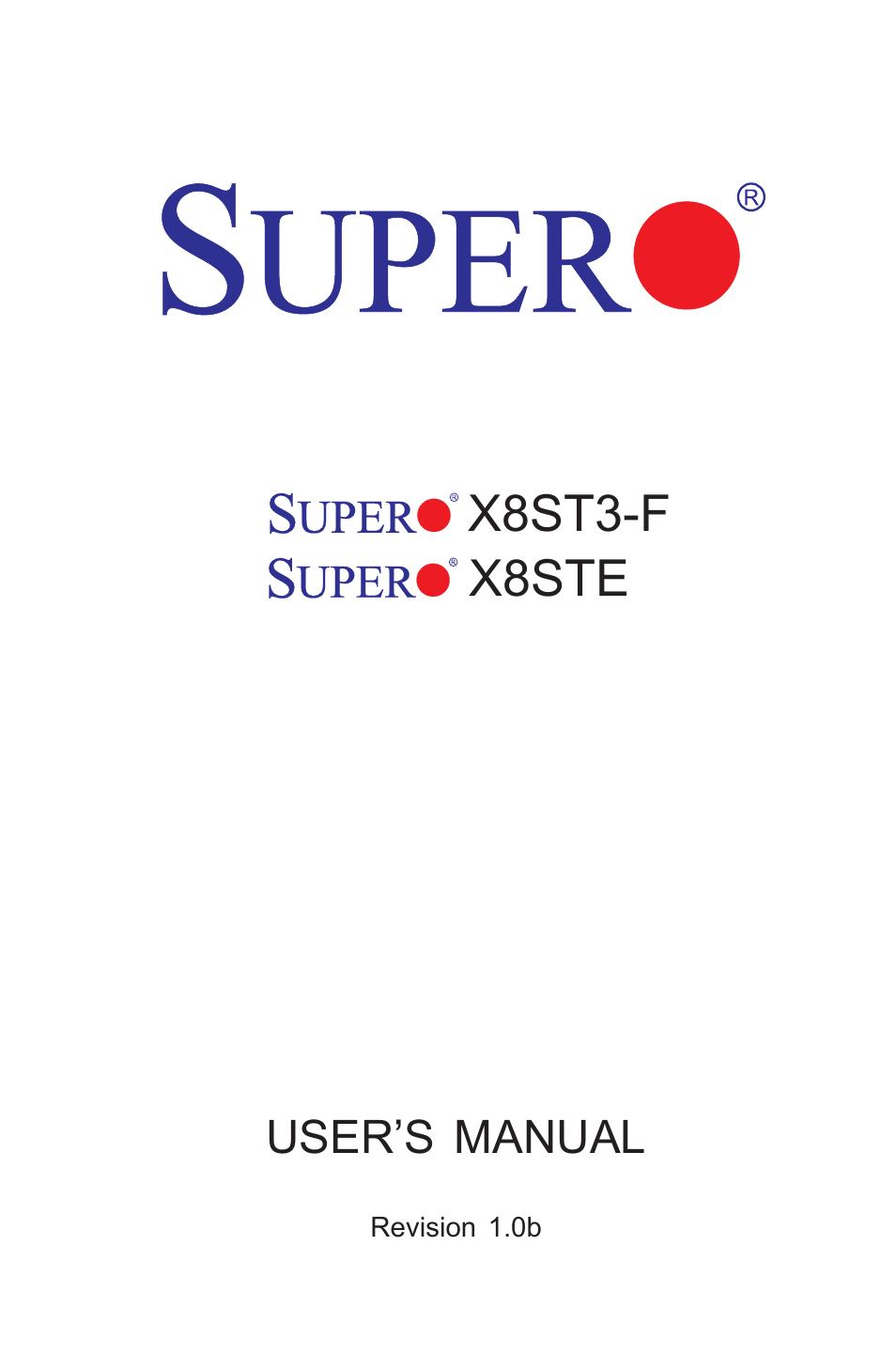 SUPER MICRO Computer X8STE User Manual | 103 pages