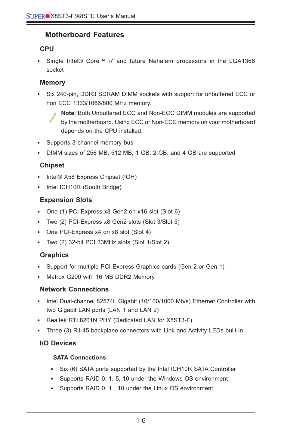 SUPER MICRO Computer X8STE User Manual | Page 14 / 103