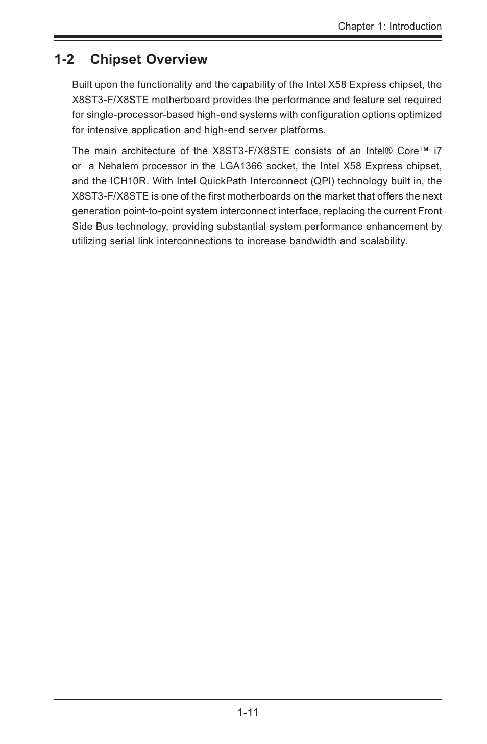 2 chipset overview | SUPER MICRO Computer X8STE User Manual | Page 19 / 103