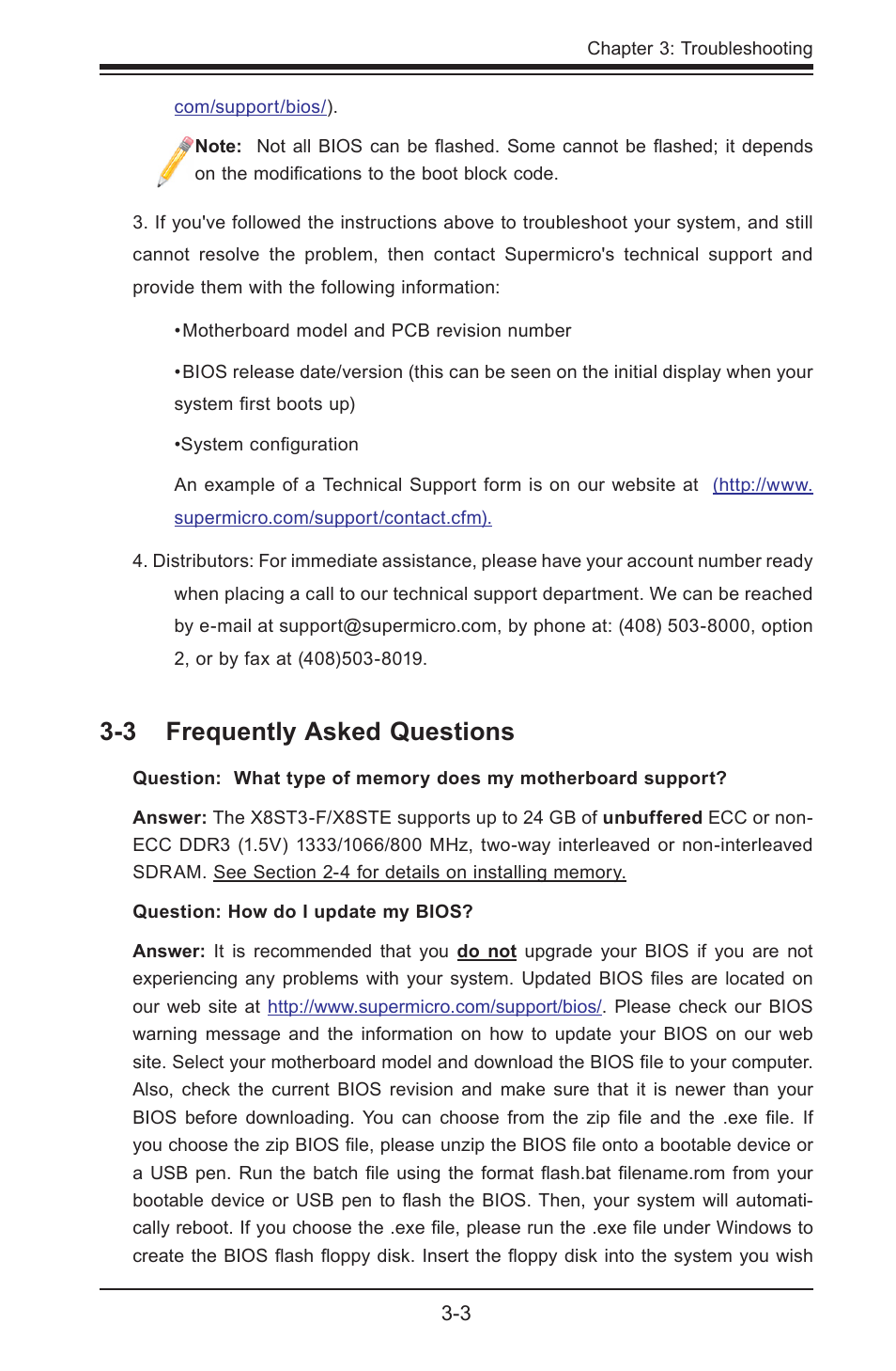 3 frequently asked questions | SUPER MICRO Computer X8STE User Manual | Page 65 / 103