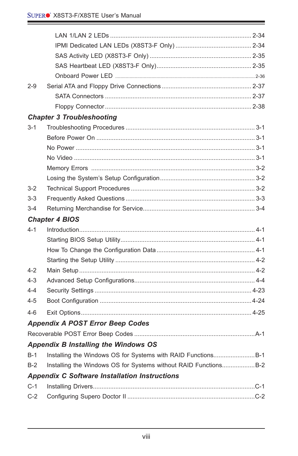 SUPER MICRO Computer X8STE User Manual | Page 8 / 103