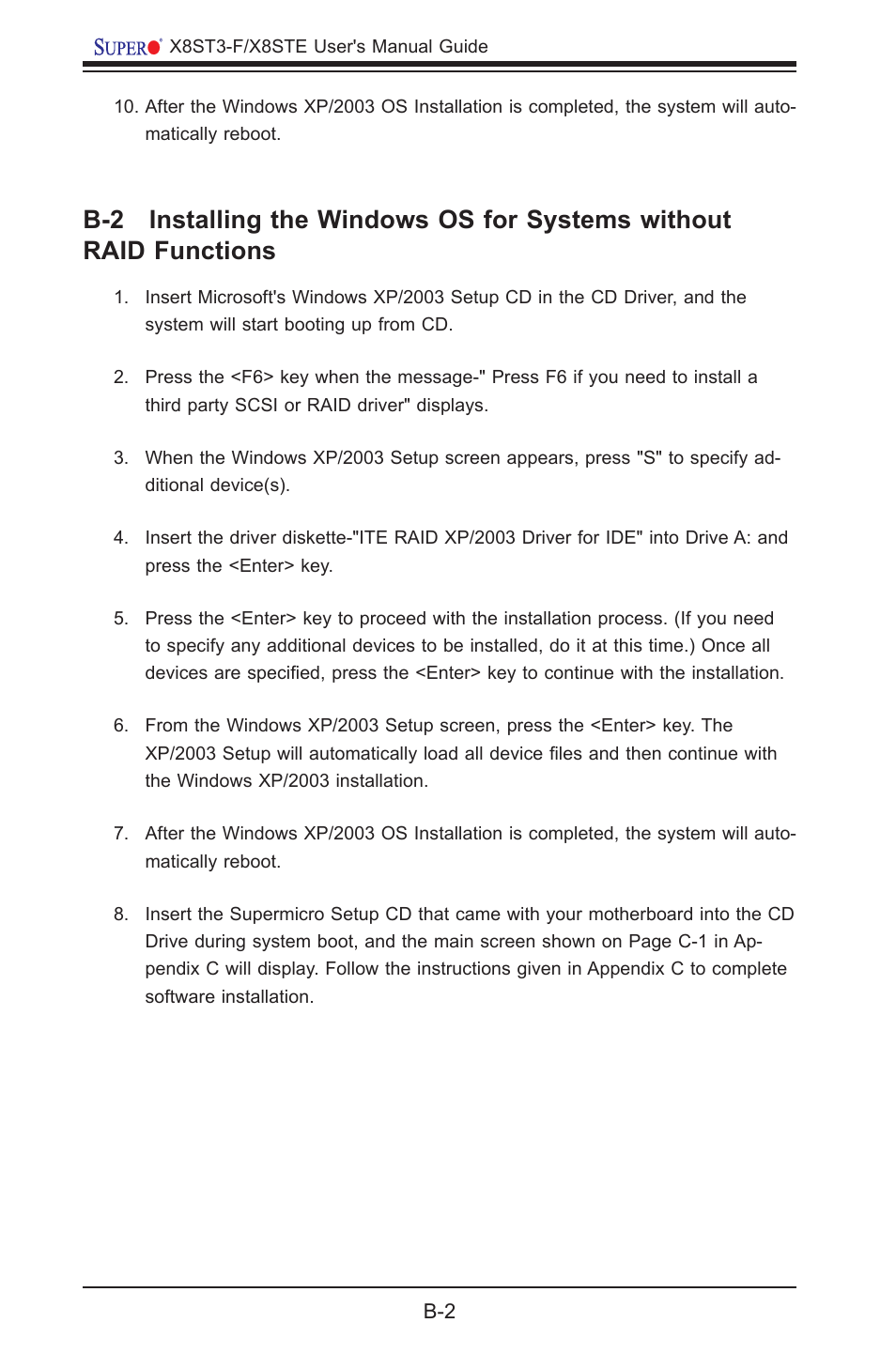 SUPER MICRO Computer X8STE User Manual | Page 98 / 103