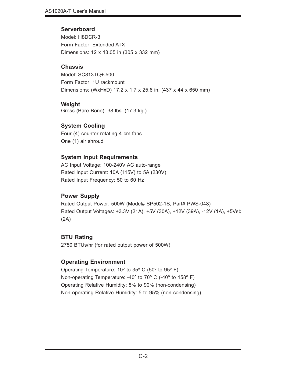 SUPER MICRO Computer Dual Processor AS 1020C-3 User Manual | Page 104 / 106