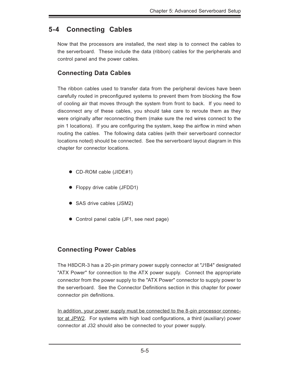 4 connecting cables | SUPER MICRO Computer Dual Processor AS 1020C-3 User Manual | Page 39 / 106