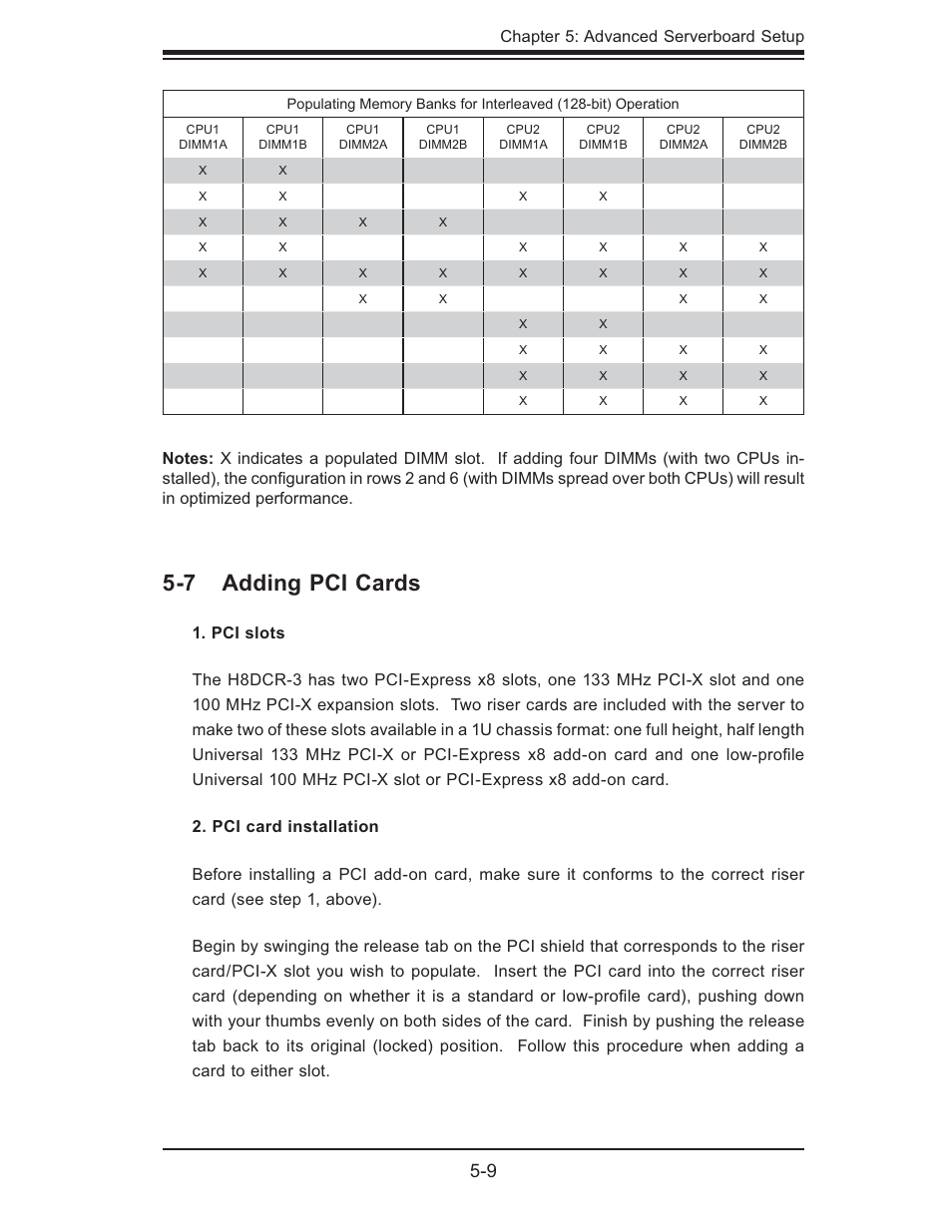 7 adding pci cards | SUPER MICRO Computer Dual Processor AS 1020C-3 User Manual | Page 43 / 106